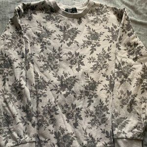 Gray Floral Sweater